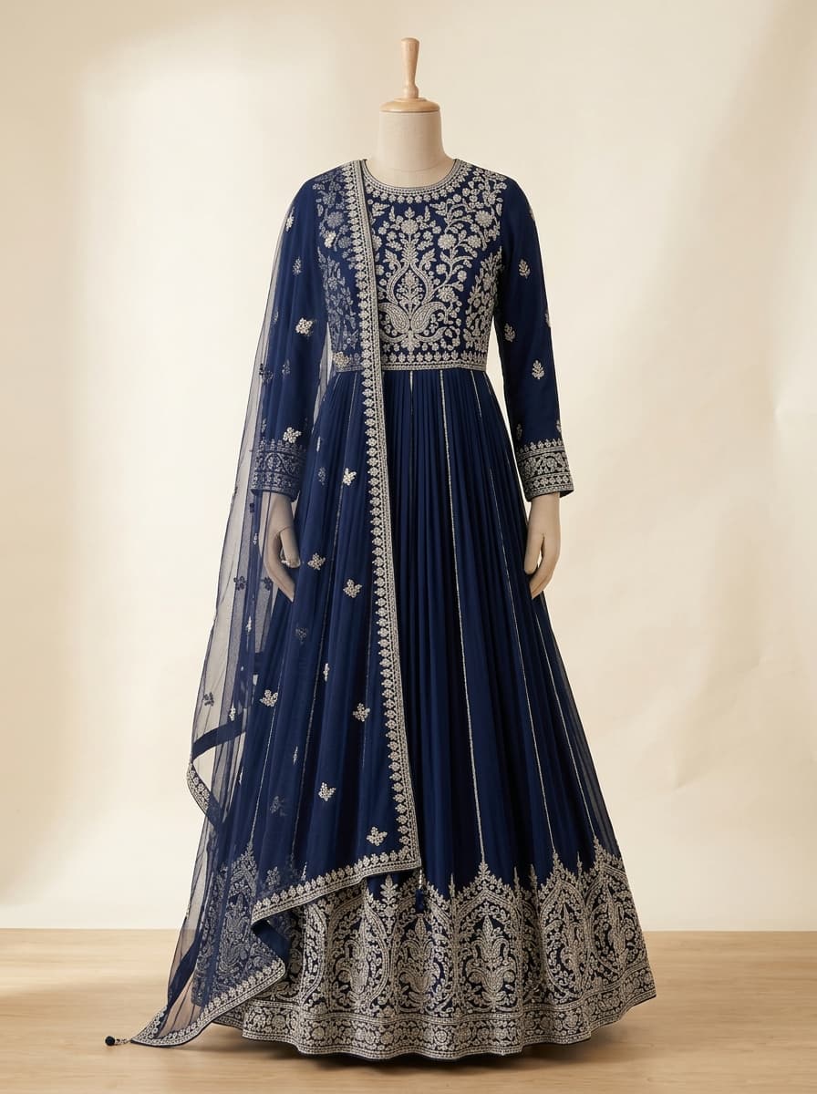 Navy Zardozi Anarkali